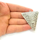Triangle Pendant Silver Pendant Antique Silver Plated Metal (60x51mm) G14386