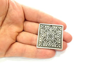 Silver Pendant Antique Silver Plated Metal (37mm) G13657