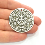Silver Pendant Antique Silver Plated Metal (42mm) G13658