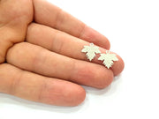 20 Leaf Charm Silver Charms Antique Silver Plated Brass (14x13 mm) G13660