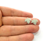 20 Leaf Charm Silver Charms Antique Silver Plated Brass (14x13 mm) G13660