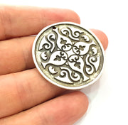 Silver Pendant Antique Silver Plated Metal (42mm) G13661