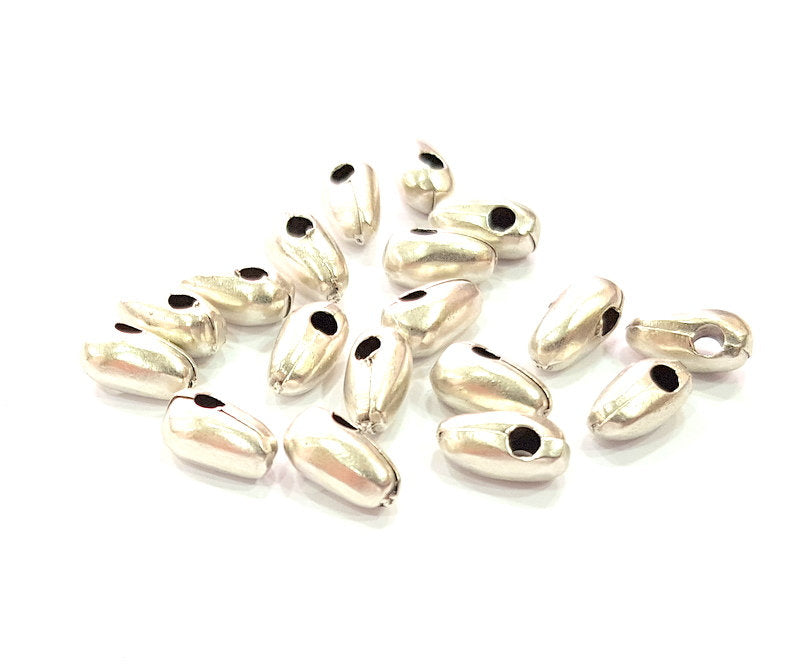 6 Acorn Charm Silver Charms Antique Silver Plated Metal (13x6mm) G13663