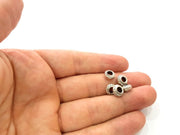 20 Silver Rondelle Beads Antique Silver Plated Beads 8mm  G13664