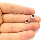 20 Silver Rondelle Beads Antique Silver Plated Beads 8mm  G13664