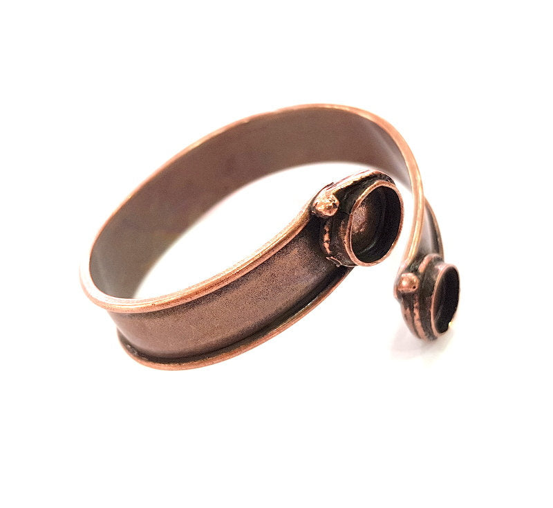 Copper Bracelet Blanks Bangle Blanks Cuff Blanks Adjustable Bracelet Blank Antique Copper Plated Brass (10mm Blanks ) G13684
