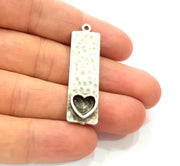 Hammered Base Blank inlay Blank Earring Base Resin Blank Mosaic Mountings Antique Silver Plated Metal (8x6 mm) G13690