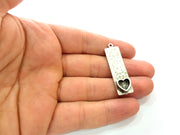 Hammered Base Blank inlay Blank Earring Base Resin Blank Mosaic Mountings Antique Silver Plated Metal (8x6 mm) G13690