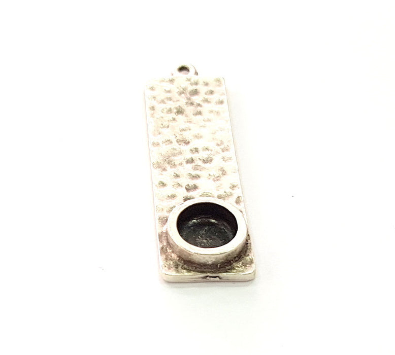 Hammered Base Blank inlay Blank Earring Base Resin Blank Mosaic Mountings Antique Silver Plated Metal (8 mm)  G13691