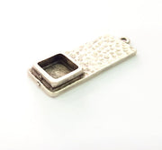 Hammered Base Blank inlay Blank Earring Base Resin Blank Mosaic Mountings Antique Silver Plated Metal (10x10 mm)  G13694