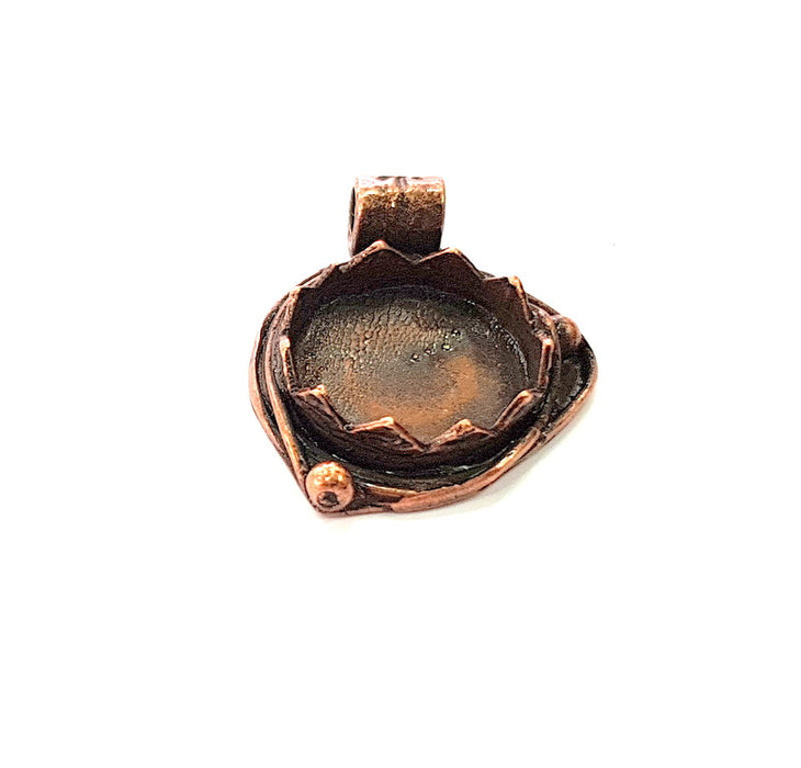 Antique Copper Pendant Blank Mosaic Base Blank inlay Necklace Blank Resin Blank Mountings Copper Plated Brass ( 15 mm blank) G13696