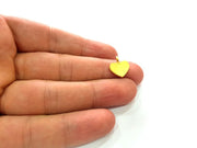 10 Heart Charms Gold Charm Gold Plated Metal (14x12mm)  G13698