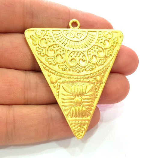 Triangle Pendant Gold Pendant Gold Plated Metal (59x50mm)  G13701