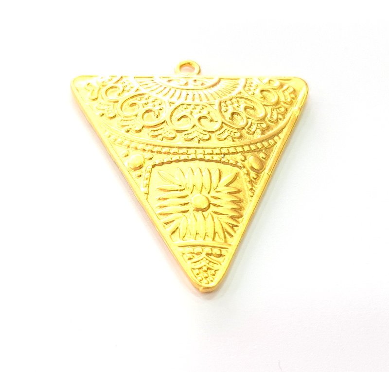 Triangle Pendant Gold Pendant Gold Plated Metal (59x50mm)  G13701