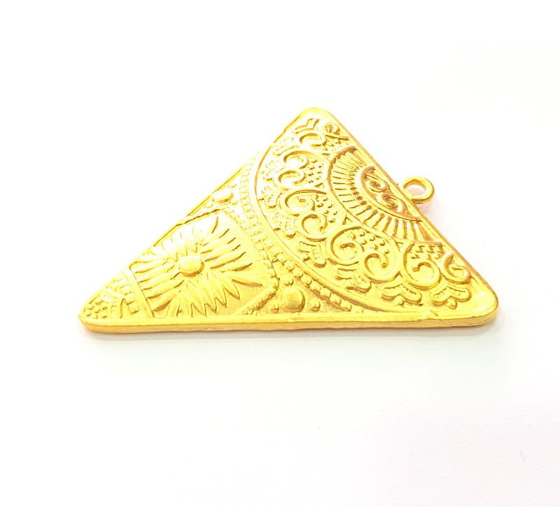 Triangle Pendant Gold Pendant Gold Plated Metal (59x50mm)  G13701