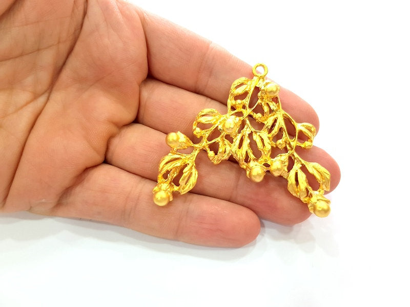Fruit Branch Pendant Gold Pendant Gold Plated Metal (61x53mm)  G13702
