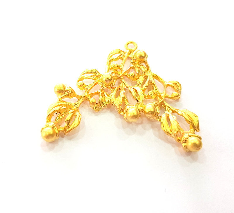 Fruit Branch Pendant Gold Pendant Gold Plated Metal (61x53mm)  G13702