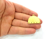 Hammered Connector Charms Gold Plated Metal (31x25mm)  G13704