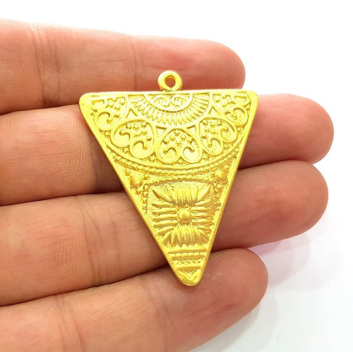 Triangle Pendant Gold Pendant Gold Plated Metal (46x38mm)  G13705