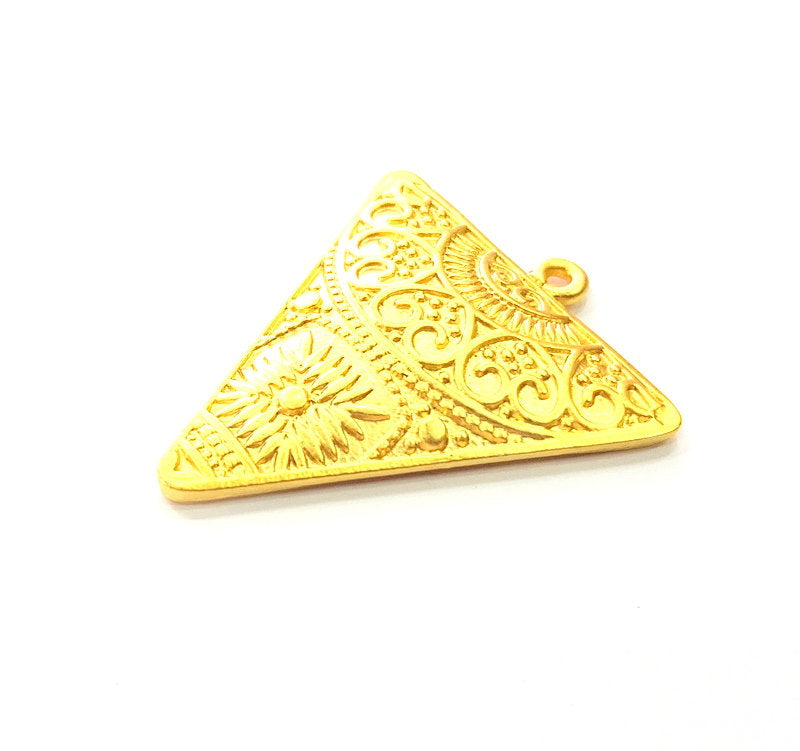 Triangle Pendant Gold Pendant Gold Plated Metal (46x38mm)  G13705
