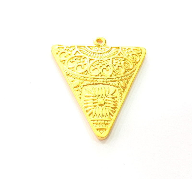 Triangle Pendant Gold Pendant Gold Plated Metal (46x38mm)  G13705