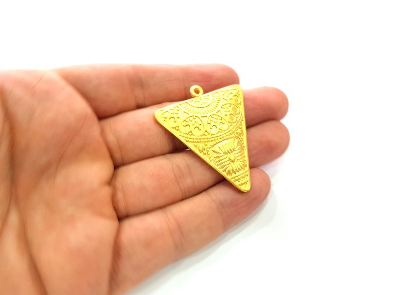 Triangle Pendant Gold Pendant Gold Plated Metal (46x38mm)  G13705