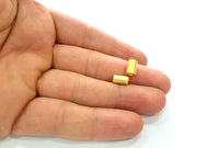 10 Gold Tube Spacer Gold Plated Metal Beads  (9x6 mm)  G13712