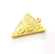 Triangle Pendant Gold Pendant Gold Plated Metal (36x29mm)  G16458