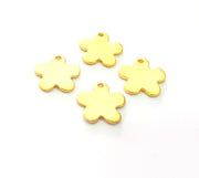 4 Flower Charms Gold Charm Gold Plated Metal (14mm)  G13714