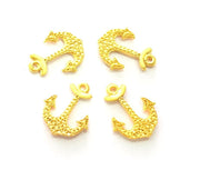 4 Anchor Charms Gold Charm Gold Plated Metal (21x17mm)  G13716