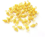 10 Bunch of grapes Charms Gold Charm Gold Plated Metal (15x7mm)  G13717