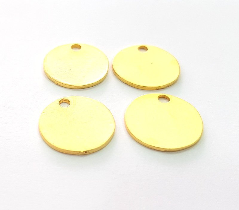 5 Gold Flake Charms Gold Charm Gold Plated Metal (16mm)  G13720