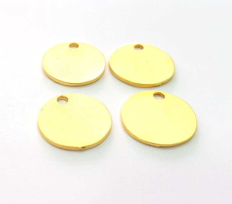 5 Gold Flake Charms Gold Charm Gold Plated Metal (16mm)  G13720