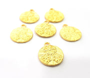 5 Gold Charms Gold Plated Metal (14mm)  G14074