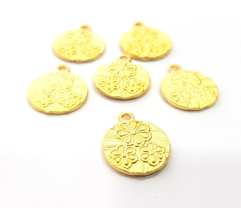 5 Gold Charms Gold Plated Metal (14mm)  G14074