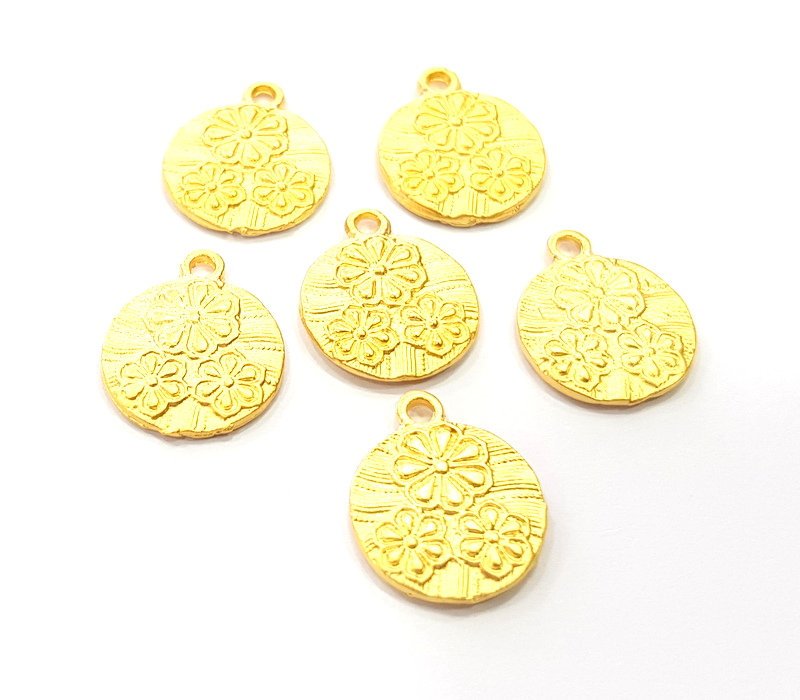 5 Gold Charms Gold Plated Metal (14mm)  G14074