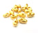4 Acorn Charm Gold Charms Gold Plated Metal (13x7mm)  G14076
