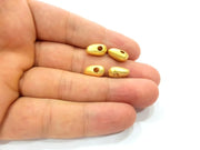 4 Acorn Charm Gold Charms Gold Plated Metal (13x7mm)  G14076