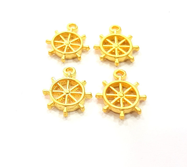 4 Gold Charms Gold Plated Metal (18x15mm)  G14080