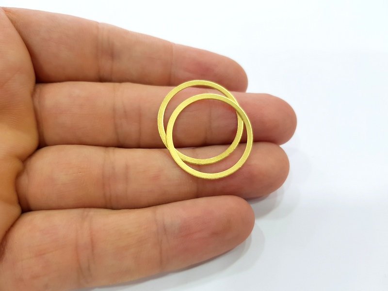 10 Gold Circle Findings Gold Plated Circle (25mm)   G14089