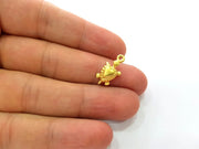 10 Turtle Charm Gold Charms Gold Plated Metal (19x9mm)  G14092