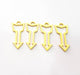 4 Arrow Charm Gold Charms Gold Plated Metal (34x14mm)  G14096