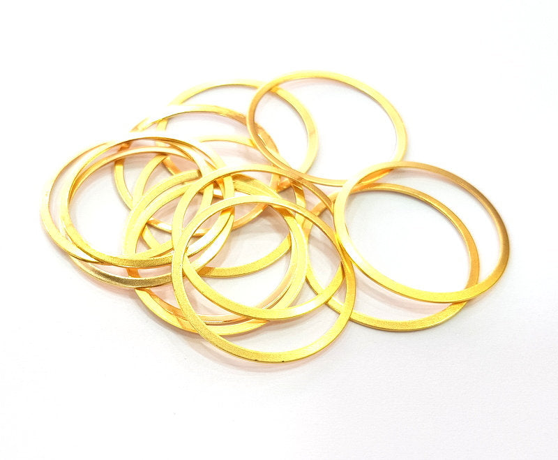 10 Gold Circle Findings Gold Plated Circle (28mm)   G14100