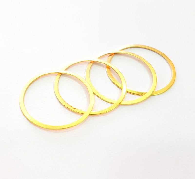 10 Gold Circle Findings Gold Plated Circle (28mm)   G14100