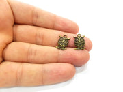 20 Owl Charm Antique Bronze Charm Antique Bronze Plated Metal  (20x16mm) G14104