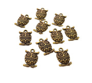 20 Owl Charm Antique Bronze Charm Antique Bronze Plated Metal  (20x16mm) G14104