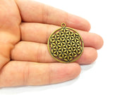 2 Antique Bronze Pendant Antique Bronze Plated Metal ( 33mm) G14105