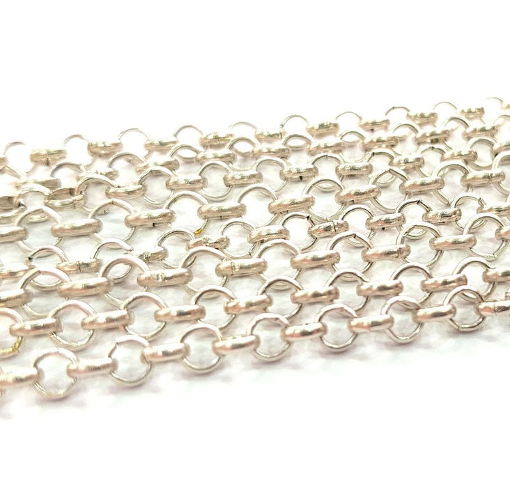 Silver Rolo Chain Antique Silver Plated Chain  1 Meter - 3.3 Feet (3,6 mm) G14112