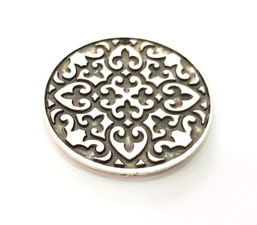 Silver Pendant Antique Silver Plated Metal (42mm) G14117