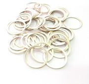 20 Silver Circle Connector Antique Silver Plated Brass (19 mm)   G14119